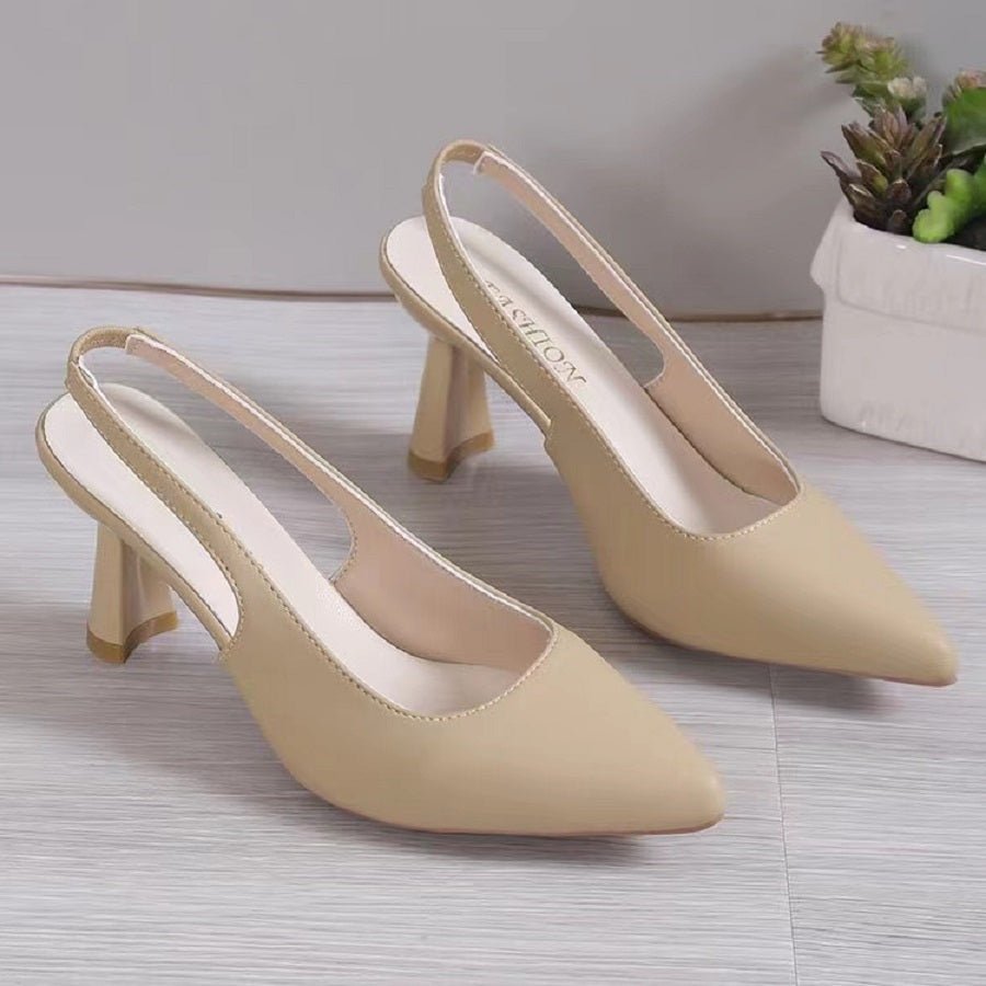 Women's Pointed Toe Slingback High Heels Sandals