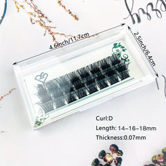 Waterproof False Eyelashes Set with Tweezers 14 16 18mm D Curling