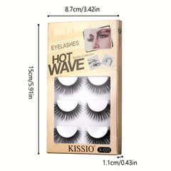 5 Pairs Natural Looking Self Adhesive 3D False Eyelashes, 6 Styles