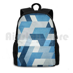 Abstract Geometry Outdoor Hiking Backpack Waterproof Camping Travel
