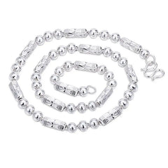 S999 Sterling Silver Men's Necklace Thick Hexagonal Chain Silver Jewelry