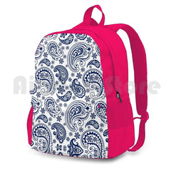 Vintage Paisley Outdoor Hiking Backpack Waterproof Camping Travel Retro