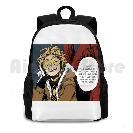 Bnha Hawks Outdoor Hiking Backpack Waterproof Camping Travel