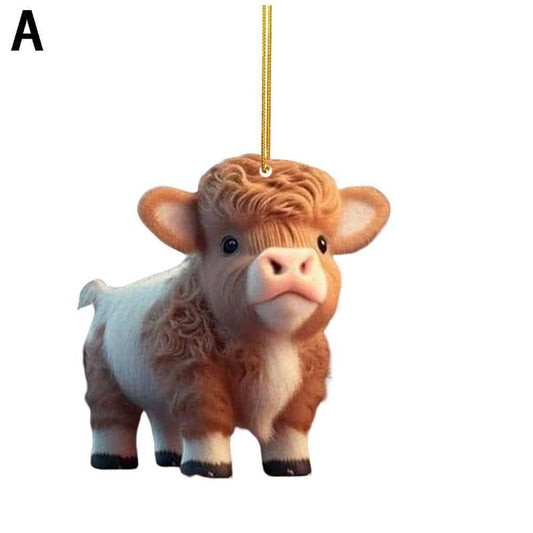 Cow Car Acrylic Pendant Christmas Tree Decoration Home Decor