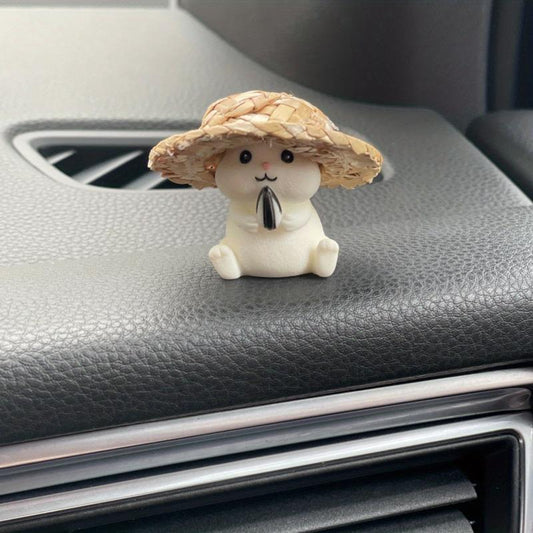 Little Hamster Eating Seed Car Decoration Center Console Doll