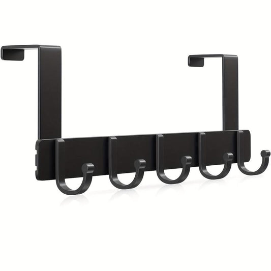 5-Hook Over-the-Door Hanger for Clothes Towels Coats Bags