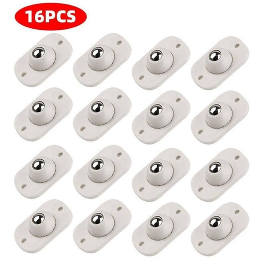 16pcs Adhesive Caster Wheels Stainless Steel 360 Rotation Swivel Furniture