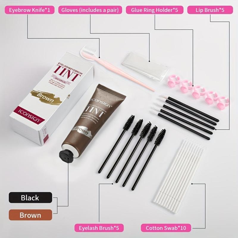 Waterproof Semi Permanent Eyebrow Tint Kit Long Lasting Eyebrow Dye Cream Set