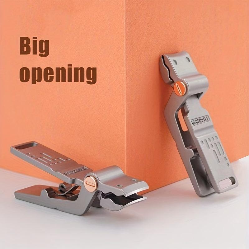 Crocodile Nail Clipper for Thick Nails & Ingrown, Stainless Steel, Gray Nails