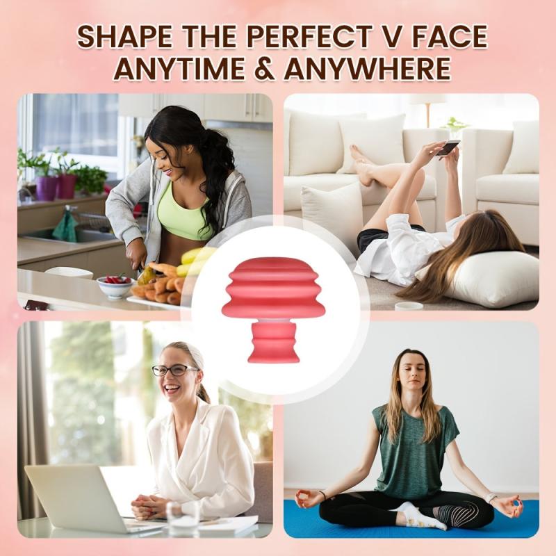 Pink Jaw Face Neck Toning Exerciser For Women V Shape Double Chin Instrument