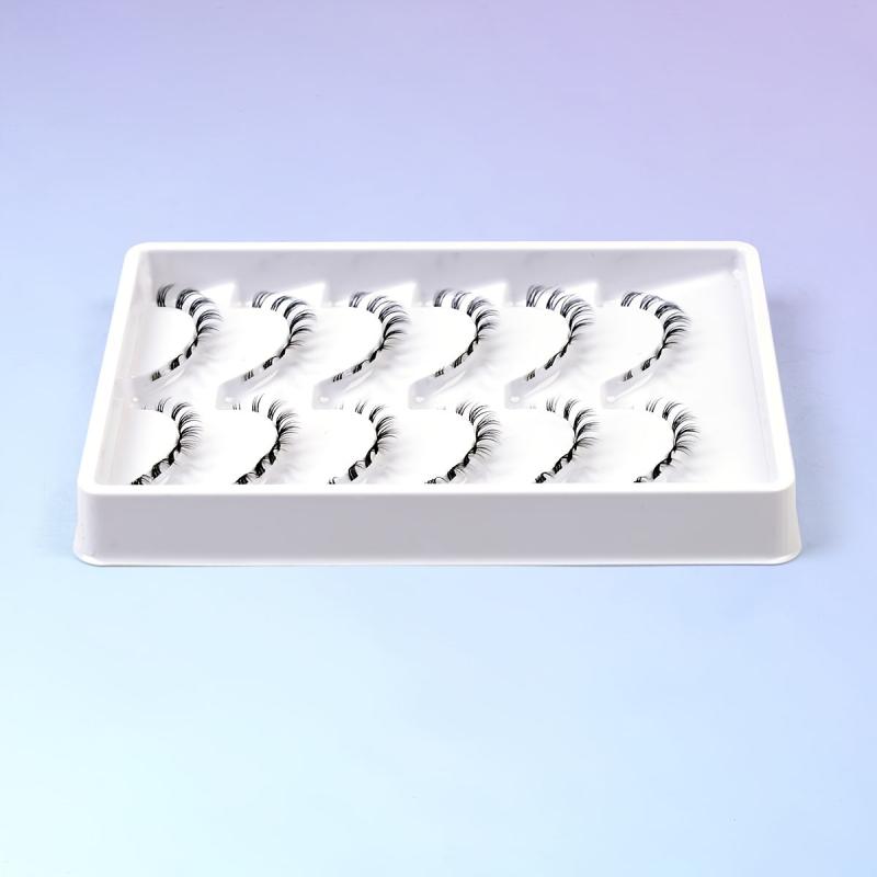 6 Pairs Bottom Lashes 3D Clear Band Natural Look Lower Eyelashes Wispy Kit