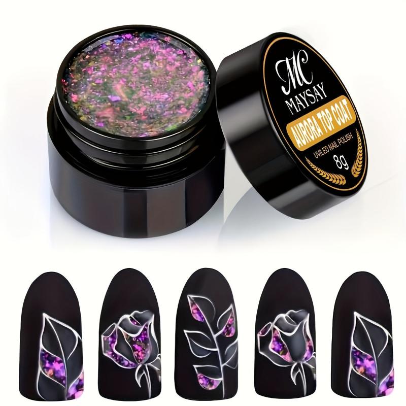 Aurora Gel Nail Polish Top Coat Hybrid Gel Varnish