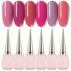 6-Piece Fall Gel Nail Polish Set Neutrals Purple Grey Gel Polish