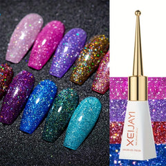 Holographic Gel Nail Polish 10ml Reflective Shine Soak Off UV LED Alcohol