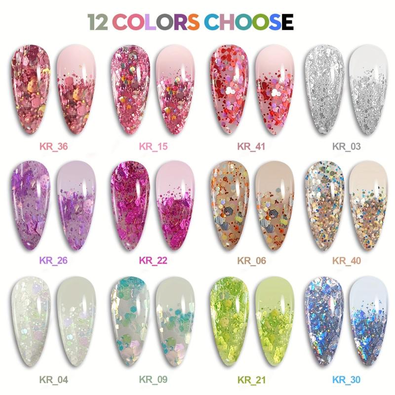 Sequin Gel Nail Polish 8g Formaldehyde & Lead-Free DIY Manicures Long Lasting
