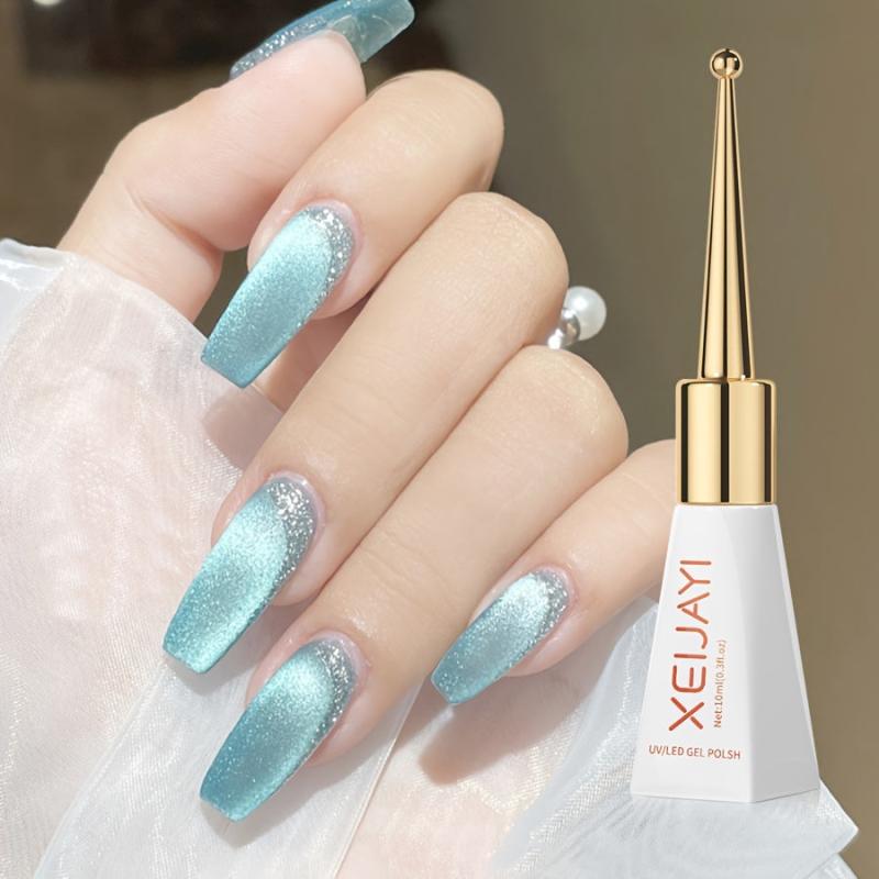 Xieji UV Gel Nail Polish Heart Pattern Shimmer Round Shape