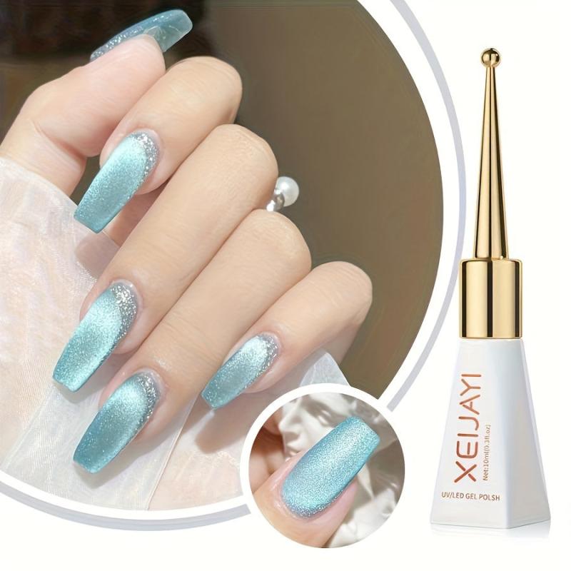 Xieji UV Gel Nail Polish Heart Pattern Shimmer Round Shape