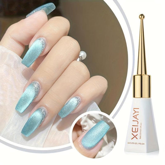 Xieji UV Gel Nail Polish Heart Pattern Shimmer Round Shape
