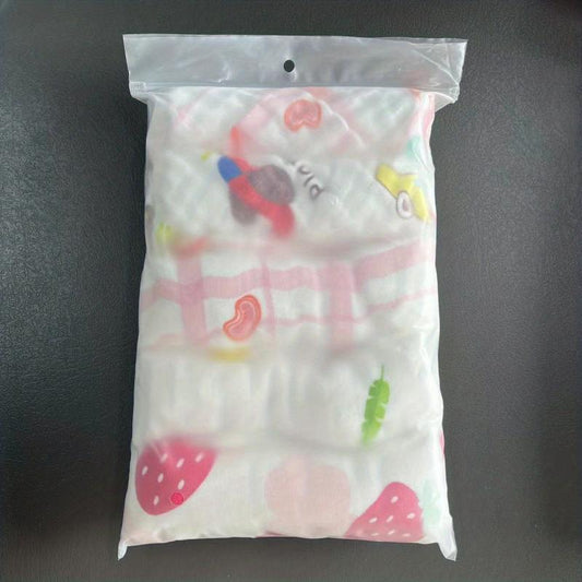 5pcs Kids' Cotton Towels 6-layer High Density Cartoon Face Towels