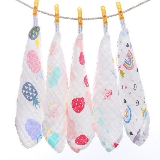 5pcs Baby Cartoon Print Bibs Set