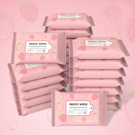 10 Disposable Wet Tissues for Baby Hand & Mouth Cleaning