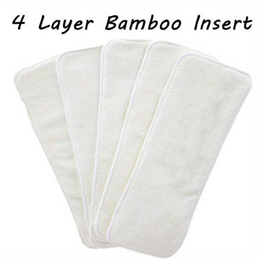 5Pcs Bamboo Fiber Diapers Thickened Skin-friendly Water-absorbing Urine Pad