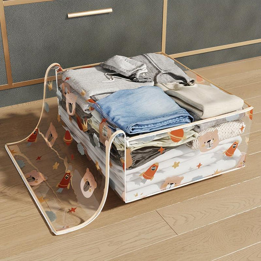 Large Capacity Transparent Clothes & Toy Storage Bag Organizer