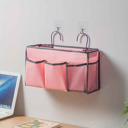 Fabric Hanging Bag with Hook for Dorm and Bedroom Organization