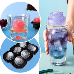 Silicone Rose Ice Cube Trays with Covers, Easy Release Large Ice Cube Form