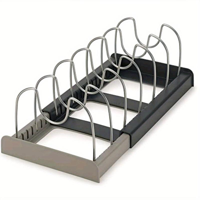 7pcs Kitchen Utensils Pan Storage Rack Retractable Dishes Expansion Rack