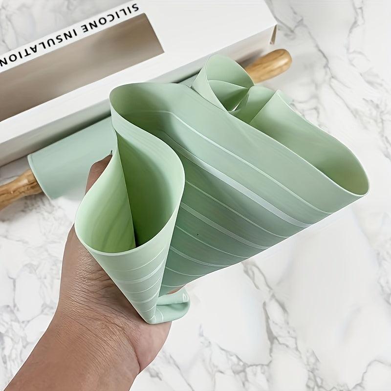 2pcs Rolling Pin & Pastry Mat, Wooden Handle, Silicone Mat Baking Tools