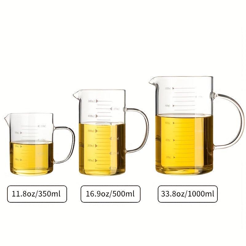 High Temp Glass Measuring Cup 1000ml 33.8oz Scale Kitchen Tools