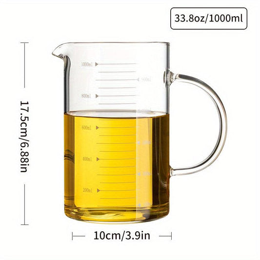 High Temp Glass Measuring Cup 1000ml 33.8oz Scale Kitchen Tools