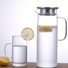 Heavy Duty Clear Water Pitcher 40 6oz Borosilicate Glass Drink Carafe