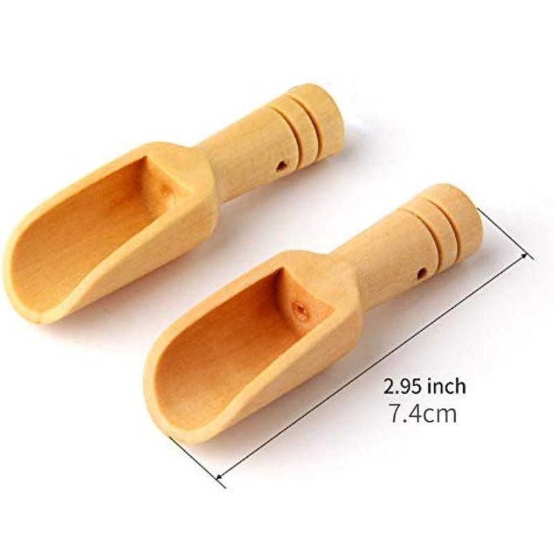 12pcs Mini Wooden Spoons - Bath Salts Tea Scoop Candy Spoon