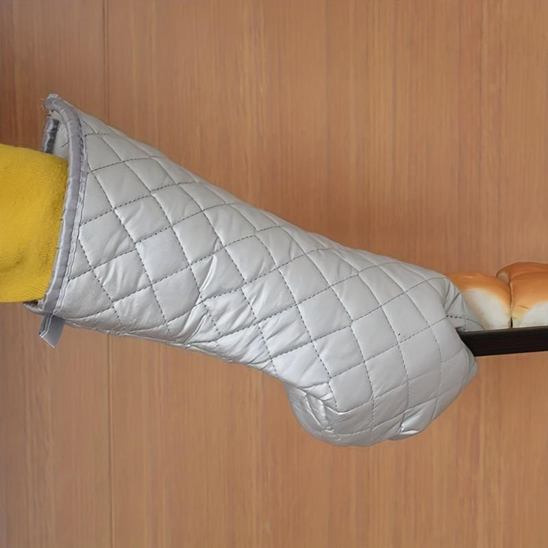 Polyester Oven Mitts Heat Resistant Double Layer Baking Insulation Gloves