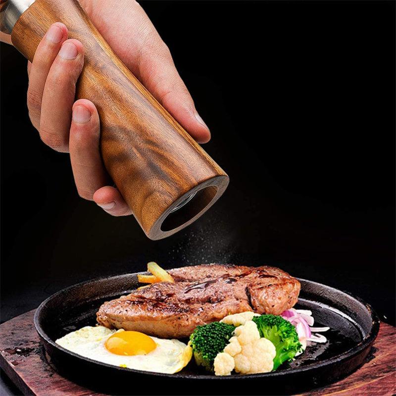 Wooden Spice Grinder Manual Sea Salt Mill Spice Crusher