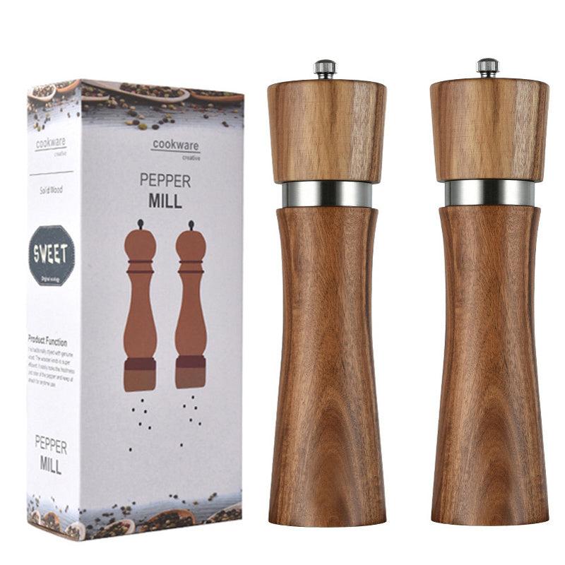 Wooden Spice Grinder Manual Sea Salt Mill Spice Crusher