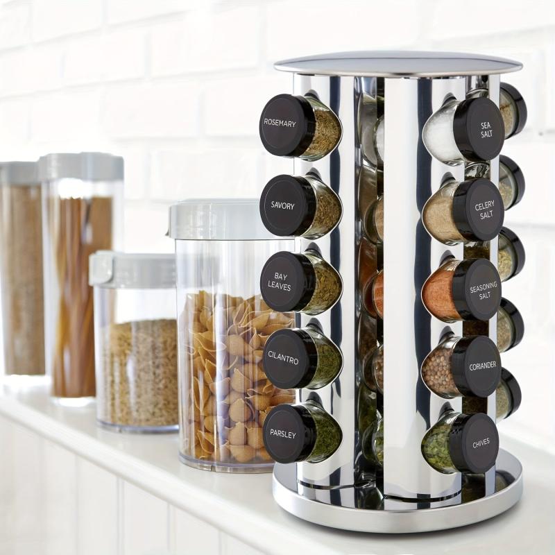 20 Spice Jar Revolving Countertop Spice Rack Organizer