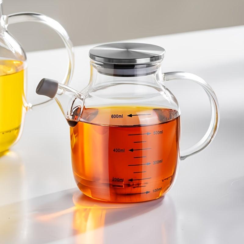 600ml Glass Cooking Bottle with Measurement Large Olive Dispenser
