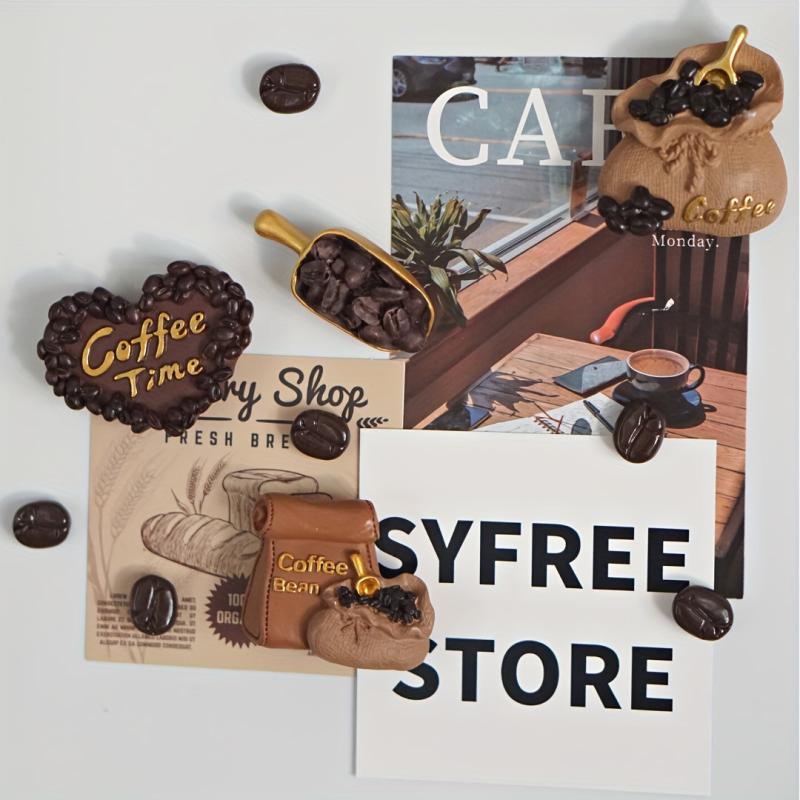 4pcs Cartoon Coffee Fridge Magnets Refrigerator Whiteboard Sticker