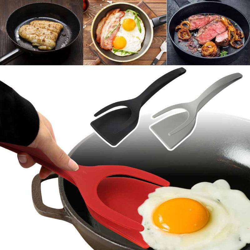 2-in-1 Non-Stick Omelette Pancake Tongs & Flip Spatula