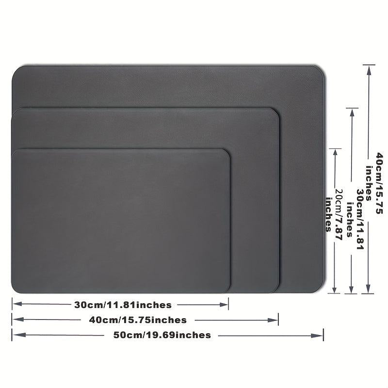 Absorbent PVC Dish Drying Mat for Bowls & Plates, Anti Slip Coffee Table Mat