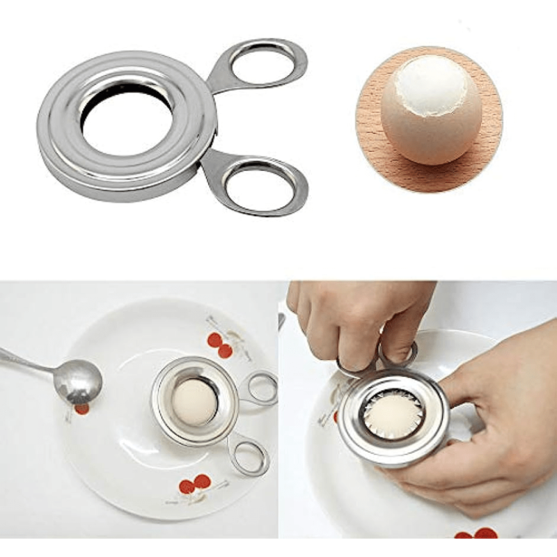 Stainless Steel Boiled Egg Cutter Eggshell Scissors Clipper Opener