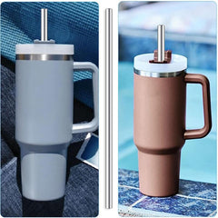 6-Pack Stainless Steel Straws for 40 Oz Tumbler + Cleaning Brush