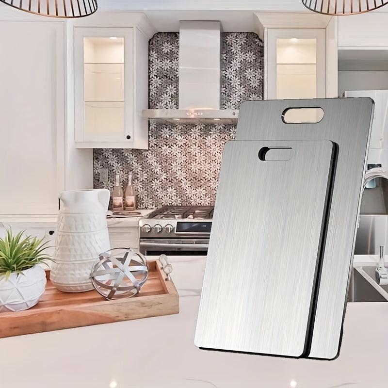 Stainless Steel Cutting Board for Kitchen and Dorm Essentials