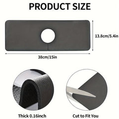 Silicone Drain Mat Beige Suction Pad Cuttable Kitchen Bathroom Washbasin