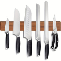 Magnetic Walnut Wood Holder for Kitchen Knives