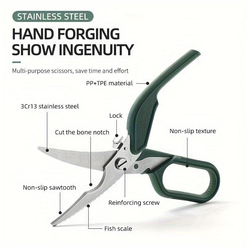 Heavy Duty Stainless Steel Chicken Bone Scissors for Kitchen Use
