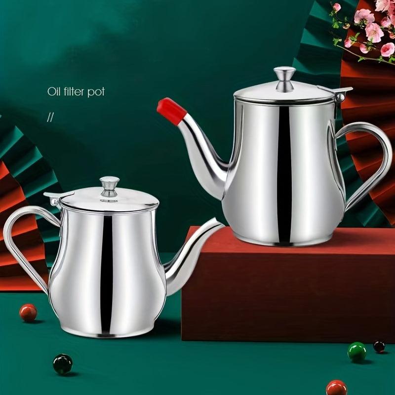 Stainless Steel Pot with Filter and Seasoning Bottle